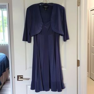Beautiful deep dusty purple swing dress with bolero jacket